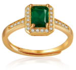Lumiara "Emerald Queen" 18K Solid Gold Halo Ring