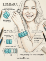 Lumiara Artisan Turquoise Marble Wide Cuff Bracelet - Image 3