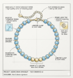 Lumiara "Azure Breeze" Natural Turquoise & 18K Gold Bead Bracelet - Image 3