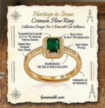 Lumiara "Emerald Queen" 18K Solid Gold Halo Ring - Image 3