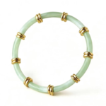 Lumiara Mint Green Tube Bracelet with 18K Gold Accents