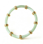 Lumiara Mint Green Tube Bracelet with 18K Gold Accents