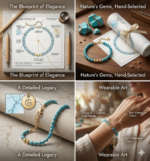 Lumiara "Azure Breeze" Natural Turquoise & 18K Gold Bead Bracelet - Image 4