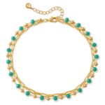 Lumiara Turquoise & Gold Chain Anklet - Image 2