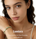 Lumiara Mint Green Tube Bracelet with 18K Gold Accents - Image 2