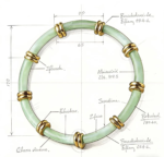 Lumiara Mint Green Tube Bracelet with 18K Gold Accents - Image 3