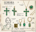 Lumiara "Everlasting Faith" 18K Gold & Emerald Cross Pendant - Image 4