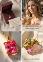 Lumiara 18K Solid Gold Princess-Cut Pink Tourmaline Necklace - Image 4