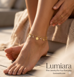 Lumiara 18K Solid Gold Ancient Coin & Gemstone Anklet - Image 2