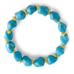 Lumiara "Azure Earth" Raw Turquoise & Gold Beaded Bracelet