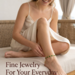 Lumiara Signature Green Jade-Style Baguette Anklet