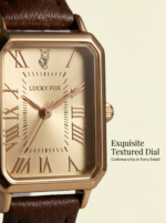 Lucky Fox Vintage Tank Series - Elegant Roman Numeral Gold Quartz Watch for Women - Image 4