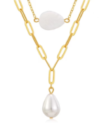 Lumiara "Moonlight Layer" 18K Gold Double-Strand Pearl Necklace