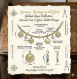 Lumiara 18K Solid Gold Ancient Coin & Gemstone Anklet - Image 3